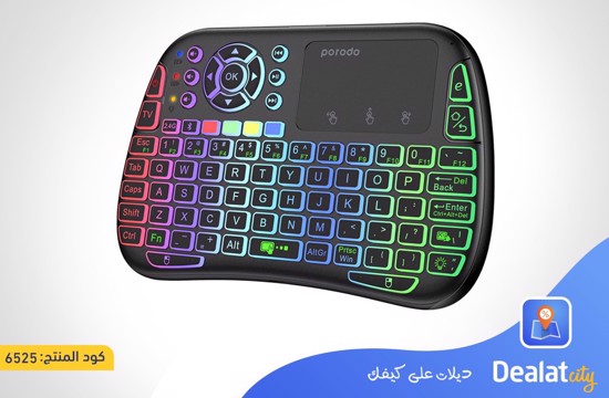 Porodo Mini Wireless Keyboard with 300mAh Rechargeable Touchpad Mouse - dealatcity store