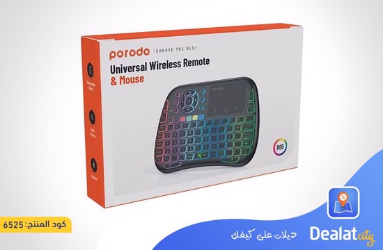 Porodo Mini Wireless Keyboard with 300mAh Rechargeable Touchpad Mouse - dealatcity store