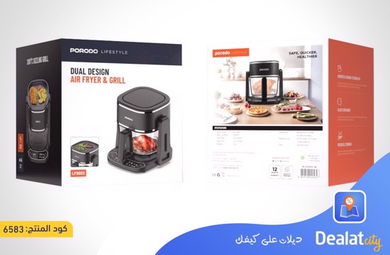 Porodo Lifestyle Dual Design Air Fryer & Grill - dealatcity store