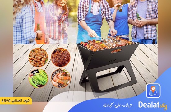 Portable Foldable Charcoal Grill with Vents and Carrying Handle- dealatcity store