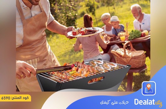 Portable Foldable Charcoal Grill with Vents and Carrying Handle- dealatcity store