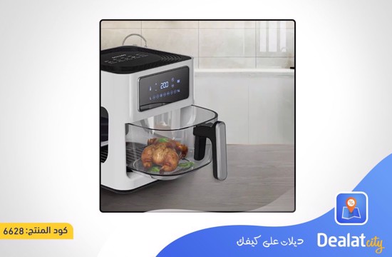 Porodo LifeStyle 5L Glass Pot Air Fryer 1000W, Adjustable Temperature