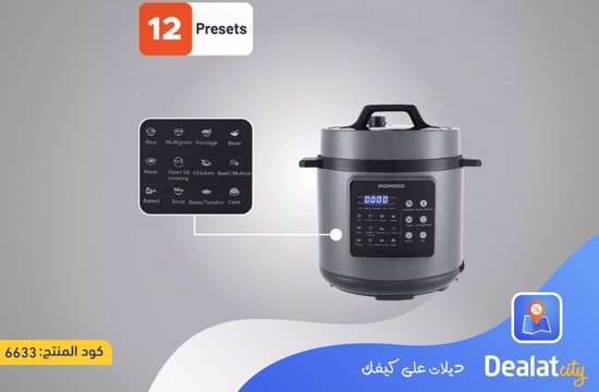 Porodo 1300W 6L Multi-Purpose Pressure Cooker - dealatcity store