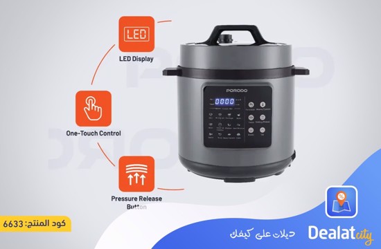 Porodo 1300W 6L Multi-Purpose Pressure Cooker - dealatcity store