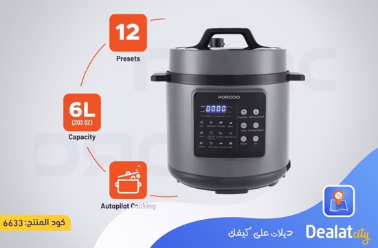 Porodo 1300W 6L Multi-Purpose Pressure Cooker - dealatcity store