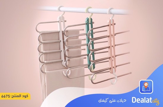 5-rack Stainless Steel Foldable Hanger Space Saving Versatile