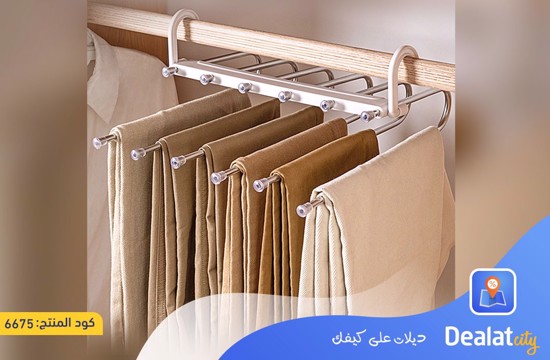 5-rack Stainless Steel Foldable Hanger Space Saving Versatile