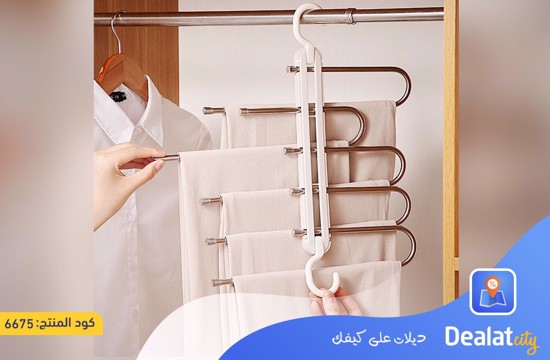 5-rack Stainless Steel Foldable Hanger Space Saving Versatile